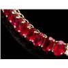 Image 2 : 14k Gold 52.00ct Ruby 1.00ct Diamond Necklace