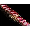 Image 3 : 14k Gold 52.00ct Ruby 1.00ct Diamond Necklace