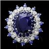14k White Gold 9ct Sapphire 0.90ct Diamond Ring