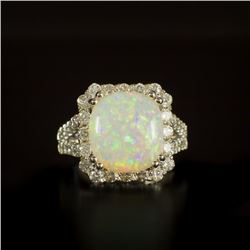 14K Gold 5.31ct Opal 1.60ct Diamond Ring