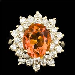 14k Gold 3.50ct Citrine 1.90ct Diamond Ring