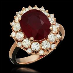 14K Gold 4.88ct Ruby 1.50ct Diamond Ring