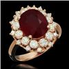 Image 1 : 14K Gold 4.88ct Ruby 1.50ct Diamond Ring