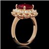 Image 2 : 14K Gold 4.88ct Ruby 1.50ct Diamond Ring