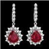 Image 1 : 14k Gold 1.50ct Ruby 2.00ct Diamond Earrings