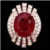 Image 1 : 14k Rose Gold 11.80ct Ruby 1.80ct Diamond Ring