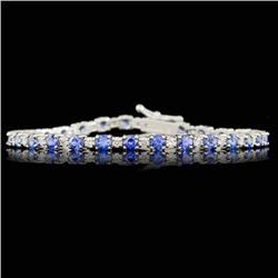 14k Gold 6.00ct Sapphire 1.65ct Diamond Bracelet