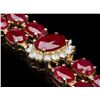 Image 1 : 14k Yellow Gold 27ct Ruby 1.30ct Diamond Bracelet