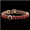Image 2 : 14k Yellow Gold 27ct Ruby 1.30ct Diamond Bracelet
