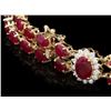 Image 3 : 14k Yellow Gold 27ct Ruby 1.30ct Diamond Bracelet