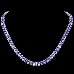 14k 54.00ct Tanzanite 2.00ct Diamond Necklace