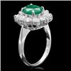 Image 2 : 14k White Gold 2.30ct Emerald 1.70ct Diamond Ring