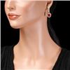 Image 3 : 14k Gold 9.50ct Ruby 3.90ct Diamond Earrings