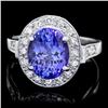 Image 1 : 14k Gold 4.00ct Tanzanite 0.50ct Diamond Ring