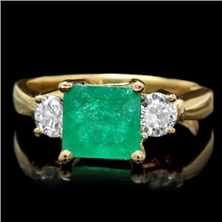 14k Gold 2.00ct Emerald 0.60ct Diamond Ring