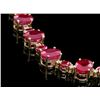 Image 2 : 14k Gold 66.5ct Ruby 2.00ct Diamond Necklace