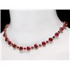 Image 5 : 14k Gold 66.5ct Ruby 2.00ct Diamond Necklace