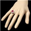 Image 3 : 14k White Gold 3.20ct Ruby 1.50ct Diamond Ring