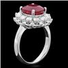 Image 2 : 14k White Gold 6.00ct Ruby 1.50ct Diamond Ring