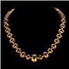 14K Gold 141.39ct Citrine 4.05ct Diamond Necklace