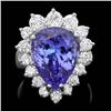 14k Gold 9.00ct Tanzanite 1.60ct Diamond Ring
