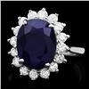14k Gold 5.52ct Sapphire 0.90ct Diamond Ring