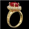 Image 2 : 14k Yellow Gold 6.00ct Ruby 1.20ct Diamond Ring