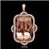 14K Gold 46.68ct Morganite 2.07ct Diamond Pendant