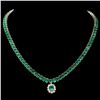 14k Gold 41.75ct Emerald 0.95ct Diamond Necklace