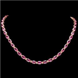 14k Gold 38ct Sapphire 1.7ct Diamond Necklace