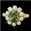 Image 1 : 14k Gold 3.00ct Tourmaline 1.60ct Diamond Ring