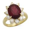 Image 1 : 14K Gold 7.79ct Garnet 2.06ct Diamond Ring