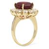 Image 2 : 14K Gold 7.79ct Garnet 2.06ct Diamond Ring