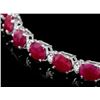 Image 3 : 14k Gold 37.00ct Ruby 1.70ct Diamond Necklace