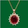 Image 1 : 14k Gold 6.48ct Ruby 0.87ct Diamond Pendant