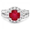 Image 2 : 14k White Gold 3.00ct Ruby 1.30ct Diamond Ring
