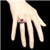 Image 4 : 14k White Gold 3.00ct Ruby 1.30ct Diamond Ring