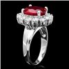 Image 2 : 14k White Gold 4.30ct Ruby 1.40ct Diamond Ring