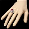 Image 3 : 14k White Gold 4.30ct Ruby 1.40ct Diamond Ring