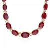 Image 2 : 14k Gold 33.00ct Ruby 1.15ct Diamond Necklace
