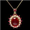 Image 1 : 14k Yellow Gold 8.2ct Ruby 0.44ct Diamond Pendant