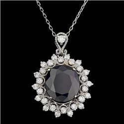 14k Gold 7.00ct Sapphire 0.85ct Diamond Pendant