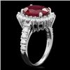 Image 2 : 14k White Gold 5.00ct Ruby 1.15ct Diamond Ring
