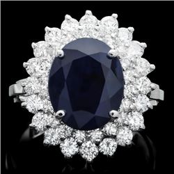 14k Gold 4.00ct Sapphire 1.65ct Diamond Ring