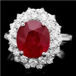 14k White Gold 6.50ct Ruby 1.50ct Diamond Ring