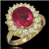Image 1 : 14K Gold 4.23ct Ruby 1.55ct Diamond Ring