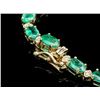 Image 5 : 14k Gold 22ct Emerald 1.10ct Diamond Necklace