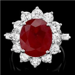 14k White Gold 7.00ct Ruby 2.3ct Diamond Ring