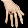 Image 4 : 14k White Gold 7.00ct Ruby 2.3ct Diamond Ring