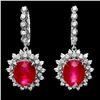 Image 1 : 14k Gold 14.15ct Ruby 1.80ct Diamond Earrings